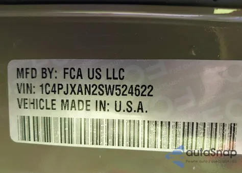 2025 Jeep Wrangler 2-Door Sport 4X4 z USA, uszkodzony, nr VIN 1C4PJXAN2SW524622